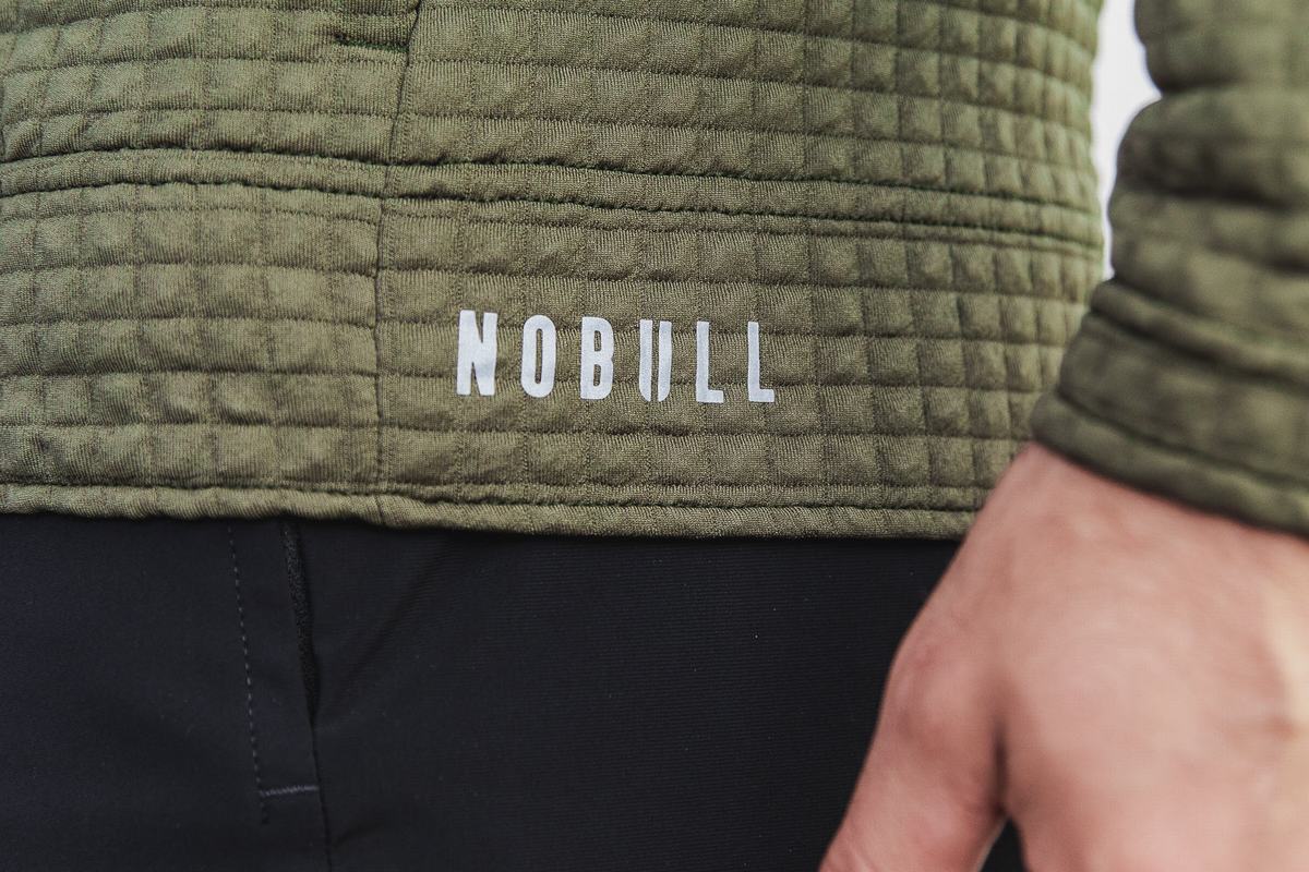 Nobull Quilted Zip-up Men's Jackets Green | Australia (WM7365)